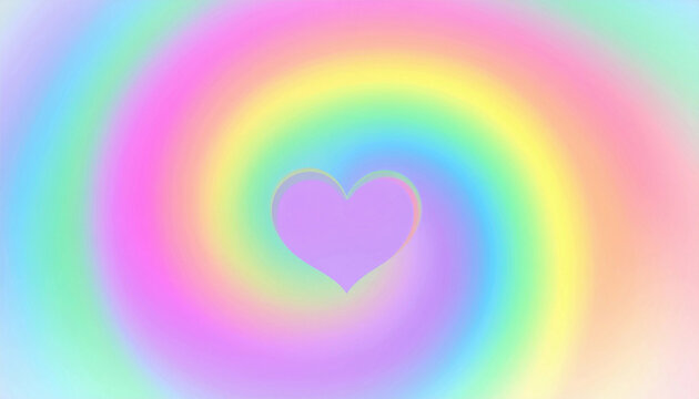 Creative rainbow heart illustration celebrating pride month with vibrant colors, love, and diversity. Gradient background.