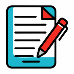 Contract signing icon on white background