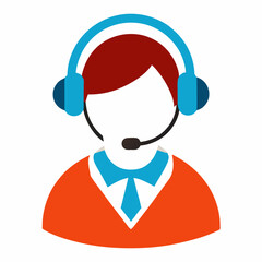 Customer support icon on white background
