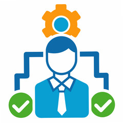 Project management icon on white background