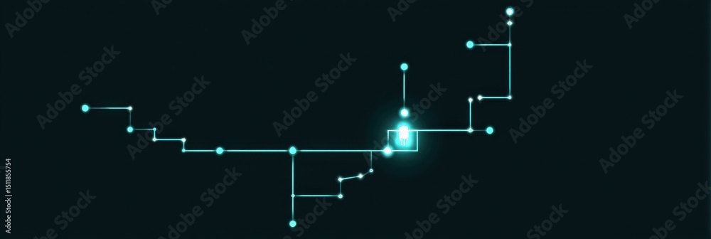 Aufkleber Animated Map Route Showing Navigation to a Glowing Doorstep Icon in a Clean Environment With Clear Directional Markers
