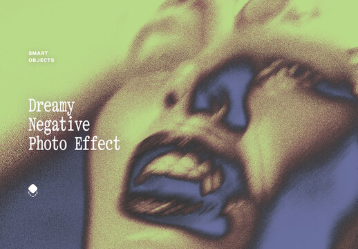 Dreamy Negative Photo Effect Mockup