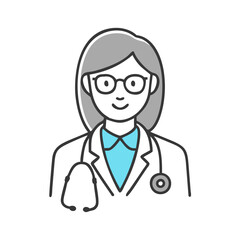 Fototapeta premium Female doctor isolated on transparent background 