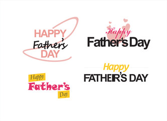 set of Happy Fathers Day Typographic Vector Background Design Template, Happy Father’s Day Calligraphy design vector , Jun 16 Father’s Day