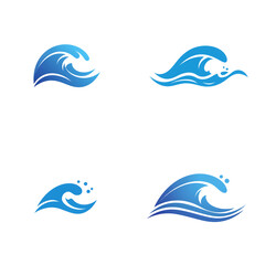 Obraz premium 爽やか青波 抽象的波紋デザイン