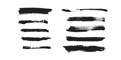 Marker hand-drawn line border set and scribble design elements. Lines hand drawn paint brush stroke. Vector set isolated on white. Hand drawn scribble. Black ink brush