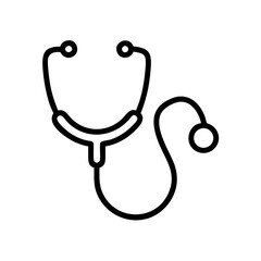 Stethoscope outline illustration for medical purposes  