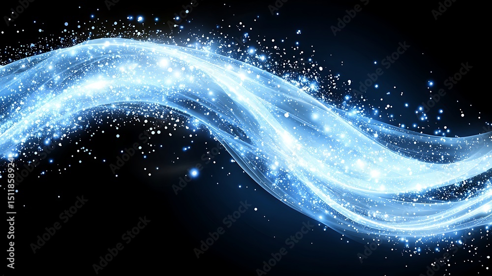 Poster dynamic flowing light waves abstract background digital art futuristic environment close-up view vis