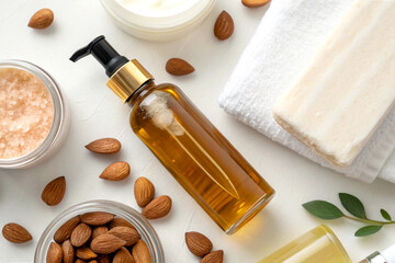 Sweet almond oil used for spa treatments and natural skincare