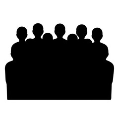 Silhouette of People Sitting Together on a Couch or Bench