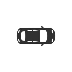 Car top view, solid icon. Overhead perspective of vehicle layout © Matsabe