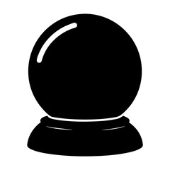 Obraz premium Crystal ball in silhouette reflecting light, isolated on a white background