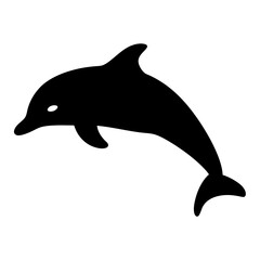 Obraz premium Silhouette of a graceful dolphin leaping out of the water, a marine creature