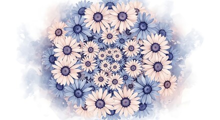 Floral daisy pattern background texture flowers petals spring summer bloom blossom nature garden art 99