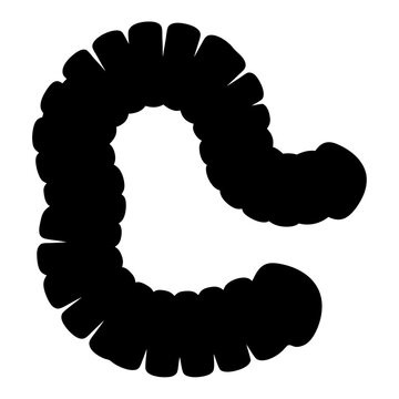 black worm shape isolated clip art preview