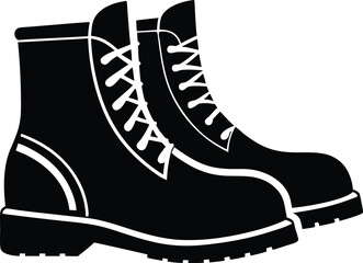 Work Boots Icon Vector Art, Boots silhouette SVG