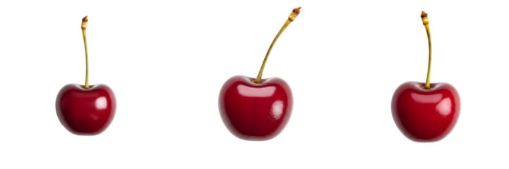艶やか赤さくらんぼ三つ並ぶ