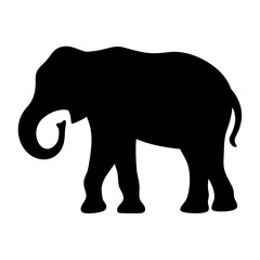 Fototapeta premium elephant silhouette isolated on white