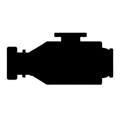 Obraz premium Silhouette of a Car Engine Block Illustrating Automotive Engineering Design
