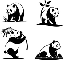 set of panda bears