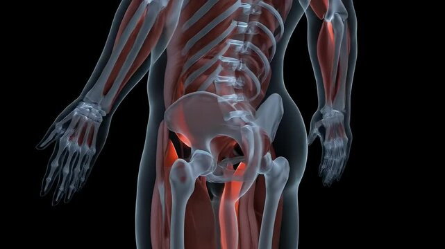 Human Anatomy: Detailed 3D Model of  Muscles, Skeletal System, and  Lower Body