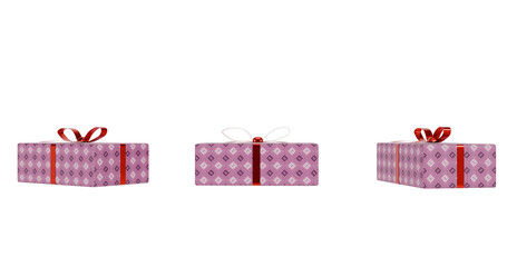 christmas gift with transparent background