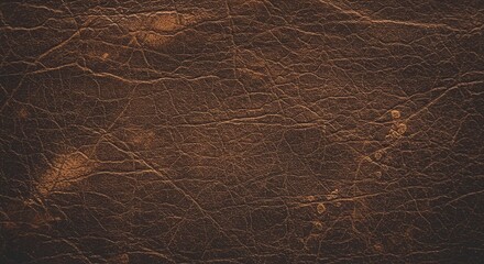 Close-up of textured, dark brown leather