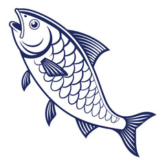Fish icon vector art on white background, fish icon design, fish logo design, Adobe Illustrator Artwork