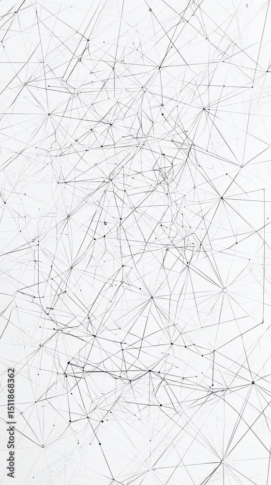 Poster networked complexity: an abstract depiction of interconnectedness on a white canvas