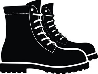 Work Boots Icon Vector Art, Boots silhouette SVG