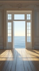 Fototapeta premium Elegant room with ocean view