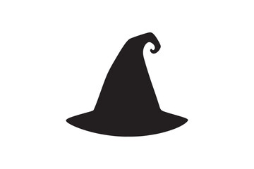 Witch hat silhouette vector art illustration on white background