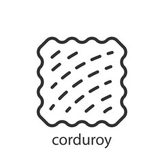 Corduroy, linear icon. Ribbed cotton fabric. Line with editable stroke.