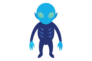 Bimana alien creature with glowing blue skin in sci fi fantasy style vector art illustration