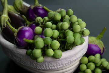 Healthy Food Concept, Fresh Organic Eggplants