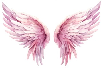 Fototapeta premium Angel wing bird white background.