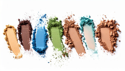 Eye shadow touch painting with intense detail texture. The concept of promoting color texture of cosmetics products.

