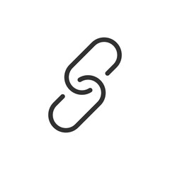 Vertical chain link, linear icon. Symbol of secure connection. Line with editable stroke.