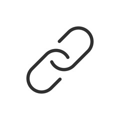 Chain link, linear icon. Symbol of connection and relation. Line with editable stroke.