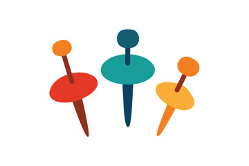 Clay pins shaped like tiny tools or hobbies in creative art form vector art illustration