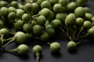 Healthy Food Concept, Fresh Organic green pea eggplants