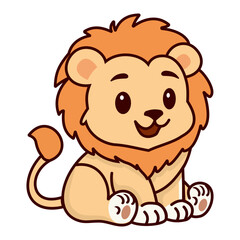 Cute Animal Elements Lion Illustration