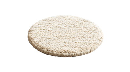 Isolated rounded embroidered patch mockup with clear circular stitches on a blank white background, awaiting custom icon or logo design, ideal for branding and apparel.