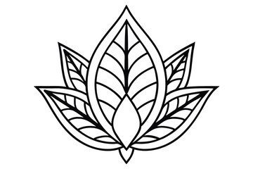 Floral Mandala and Botanical Line Art Set – Modern Decorative Flower and Leaf Designs with Color Accents. seamless botanical pattern of painted oriental motifs on a white background.