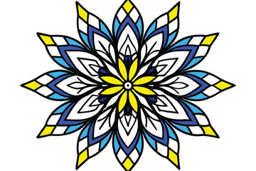 Floral Mandala and Botanical Line Art Set – Modern Decorative Flower and Leaf Designs with Color Accents. seamless botanical pattern of painted oriental motifs on a white background.