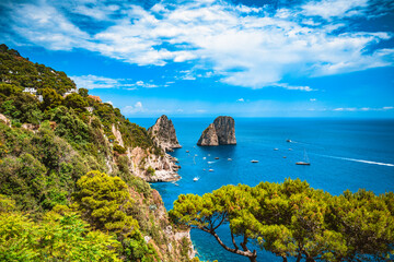 The amazing view on the Faraglioni of Capri