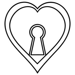 Love's Gateway Heartline Keyhole Line Art