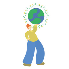Save nature: say no to plastics and save the planet. The concept of environmental conservation