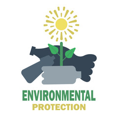 Save nature: say no to plastics and save the planet. The concept of environmental conservation