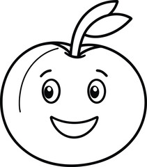 Fruit Emoji Outline Style Collection.